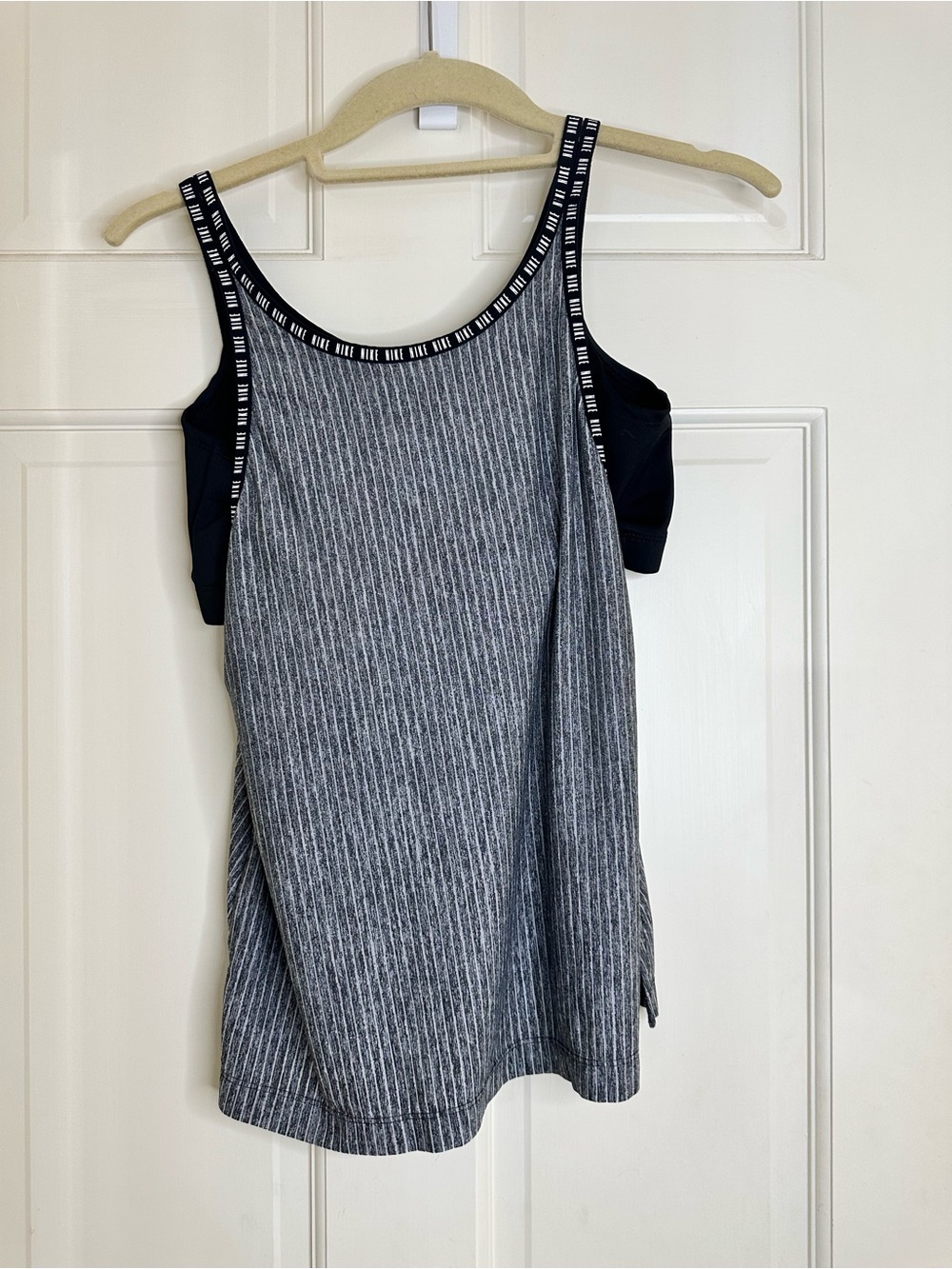 Girls Nike Gray/Black Tank with Built In Sports Bra